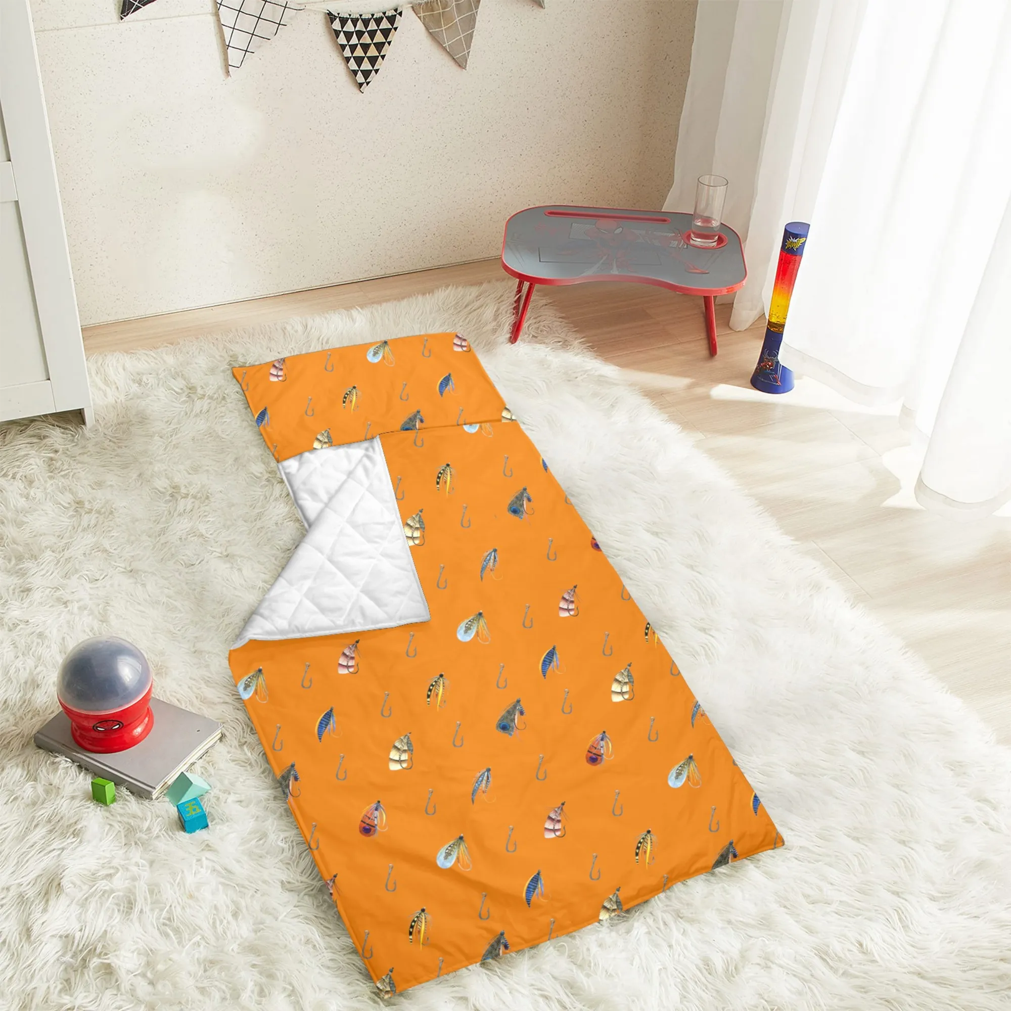 Parker Orange Kids' Long Sleeping Bag | A Catchy Blend of Comfort & Style | Lightweight and Durable Sleeping Bag for Kids