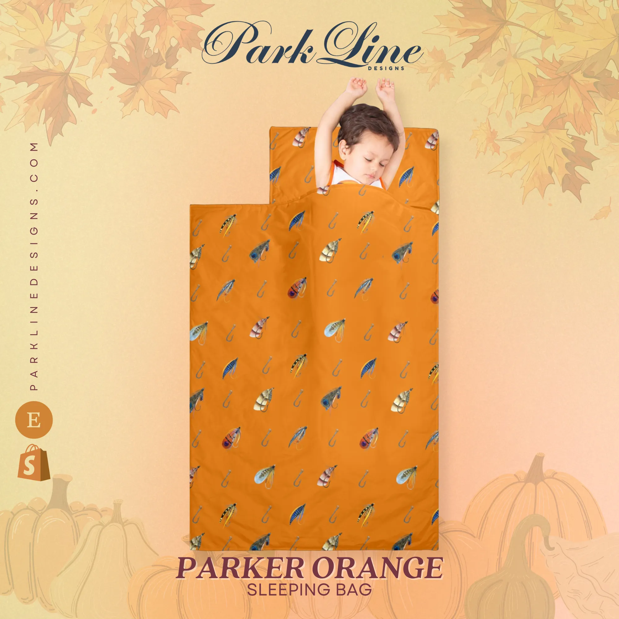 Parker Orange Kids' Long Sleeping Bag | A Catchy Blend of Comfort & Style | Lightweight and Durable Sleeping Bag for Kids