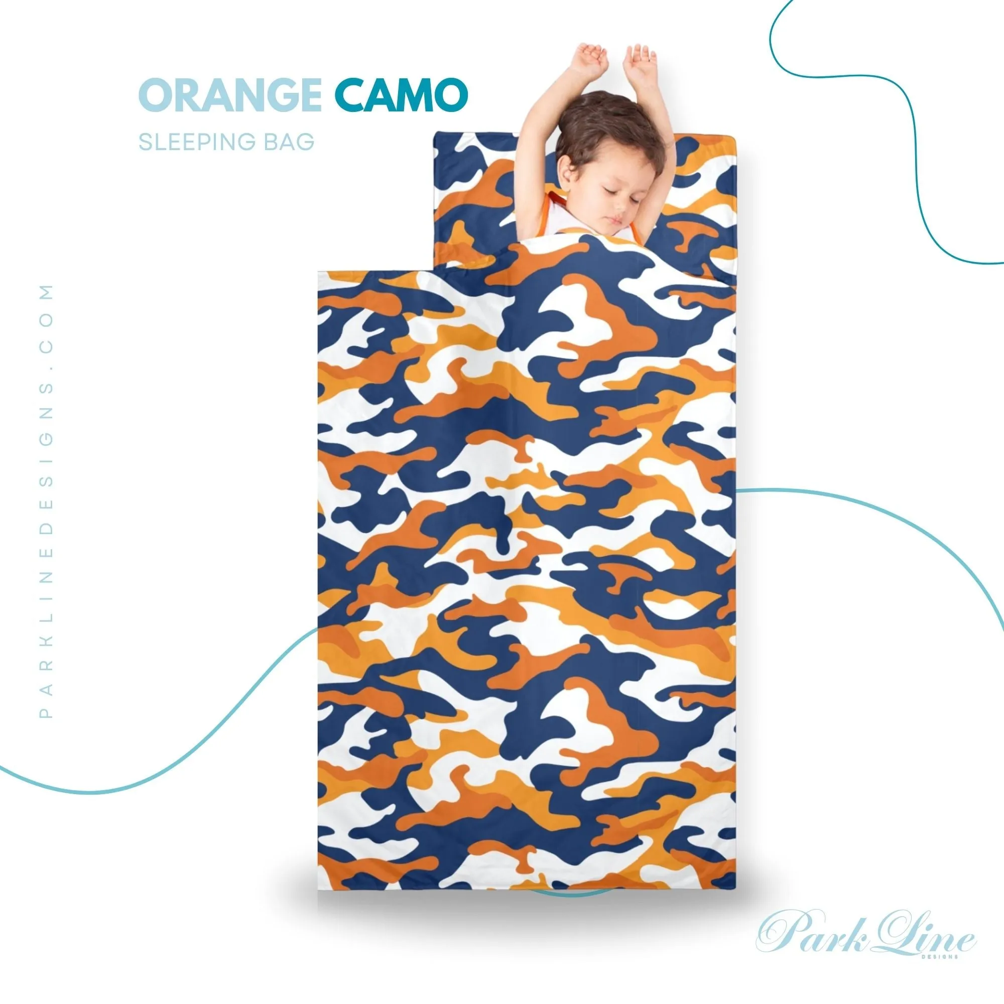 Parker Orange Kids' Long Sleeping Bag | A Catchy Blend of Comfort & Style | Lightweight and Durable Sleeping Bag for Kids