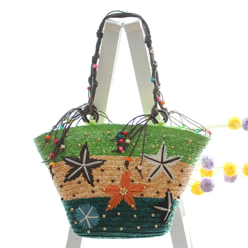 Paziye Bohemian Handmade Straw Woven Bag for Women