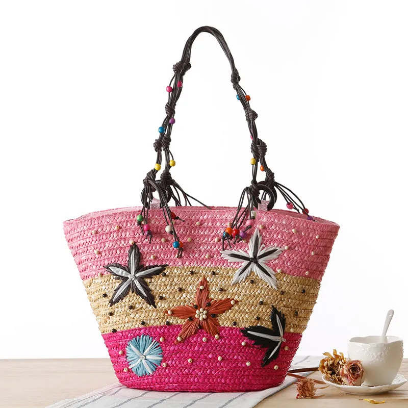 Paziye Bohemian Handmade Straw Woven Bag for Women