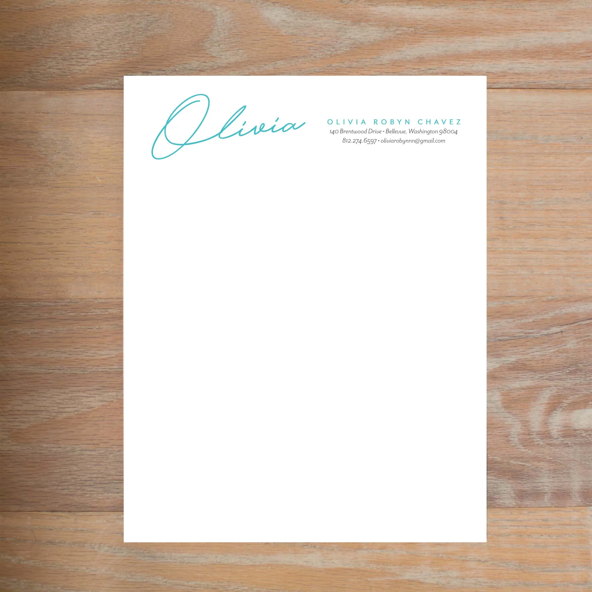 Penned Name Custom Letterhead