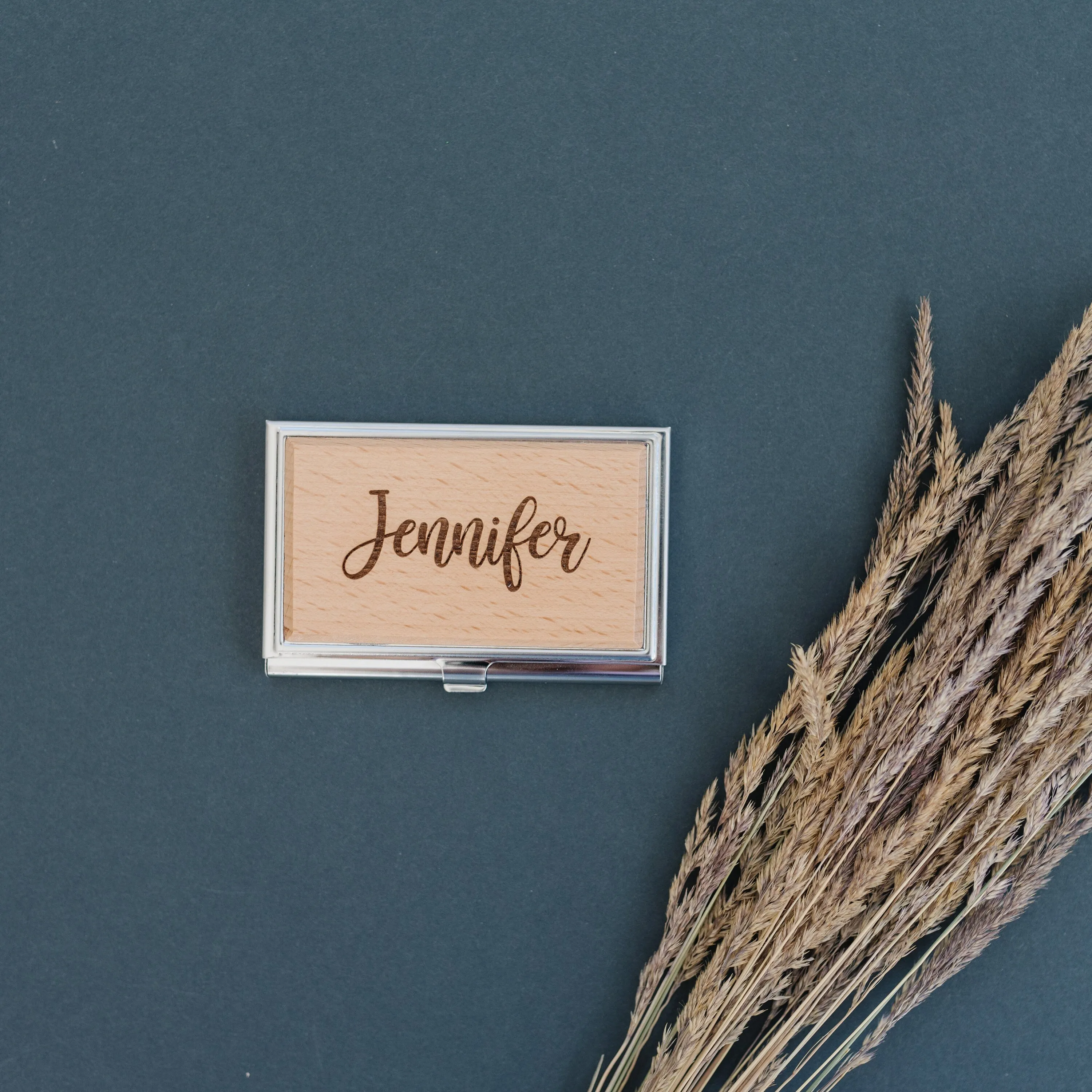 Personalized Business Card Holder - personalized gift -  wood credit card holder - business card case - small business owner