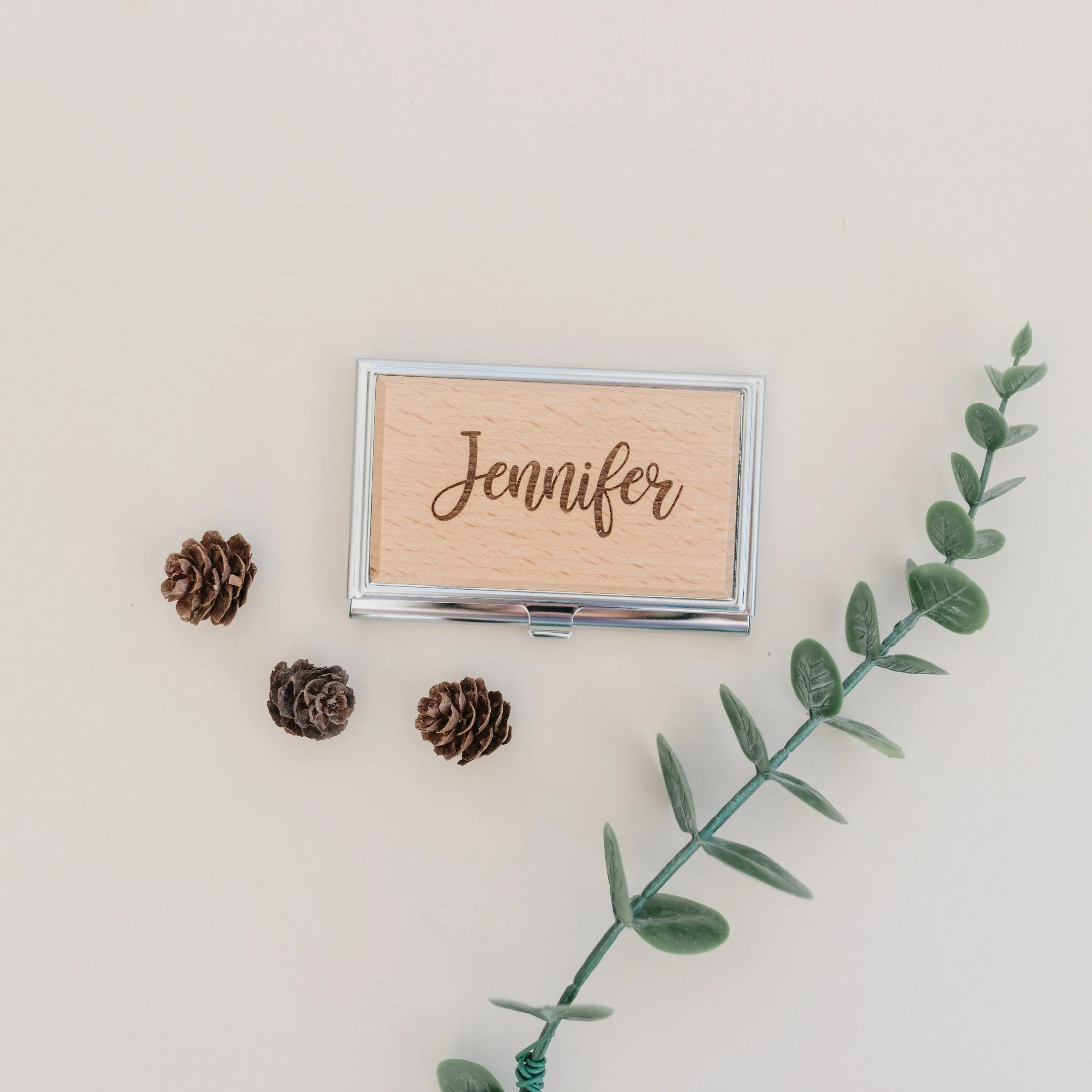 Personalized Business Card Holder - personalized gift -  wood credit card holder - business card case - small business owner