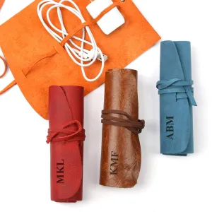 Personalized Genuine Soft Leather Multi Cord Small Organizer