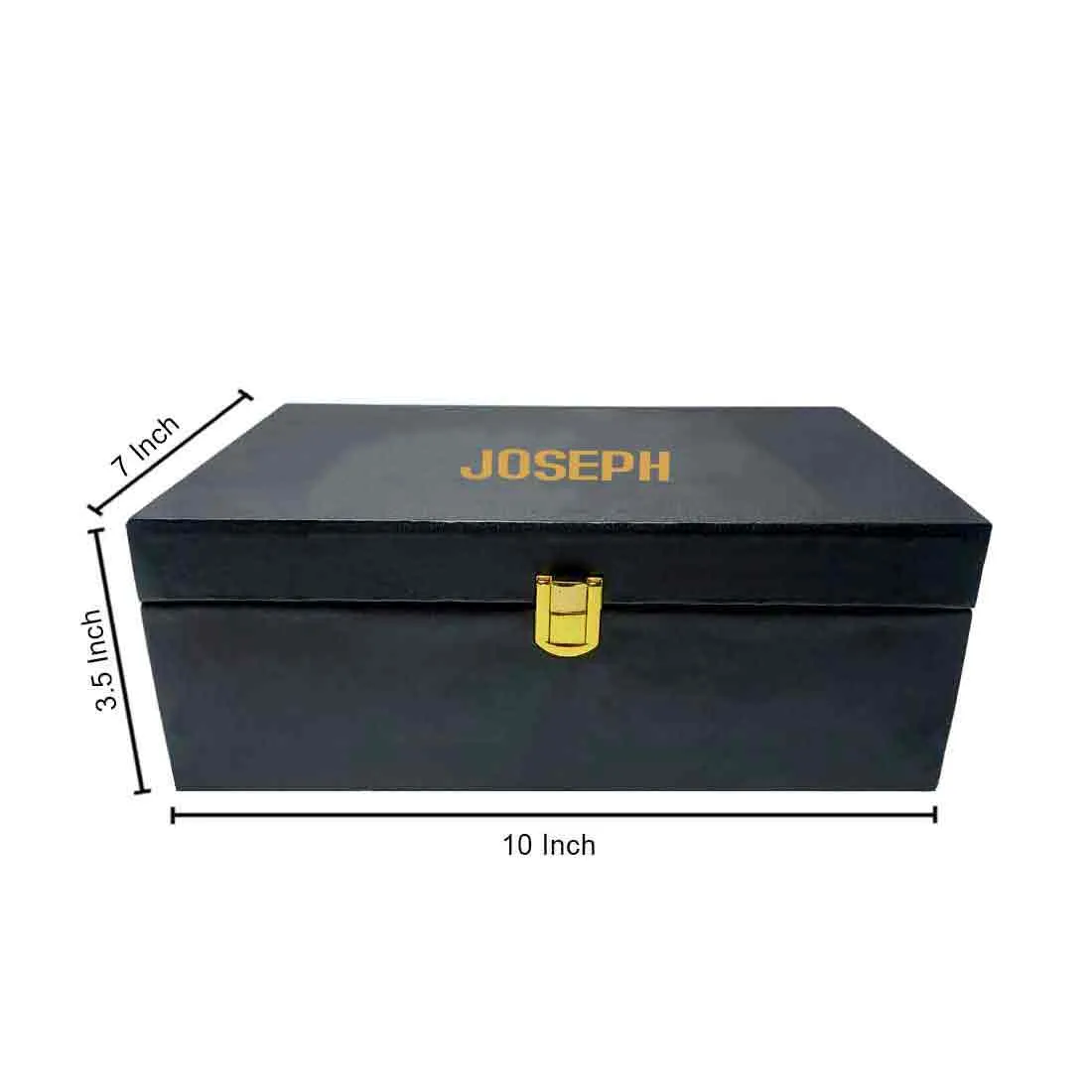 Personalized Gift Boxes for Men Women Vegan Leather Box - Add Name