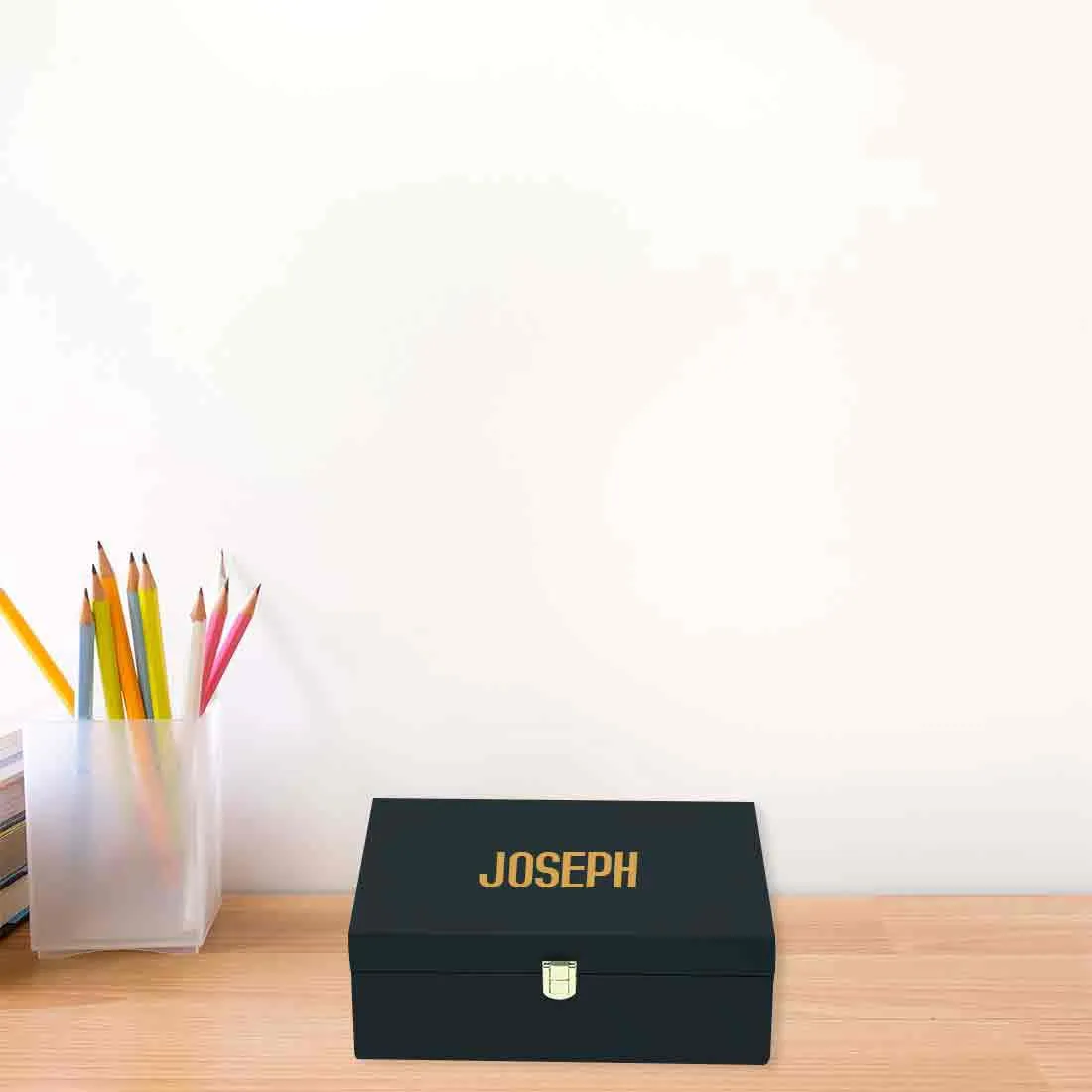 Personalized Gift Boxes for Men Women Vegan Leather Box - Add Name