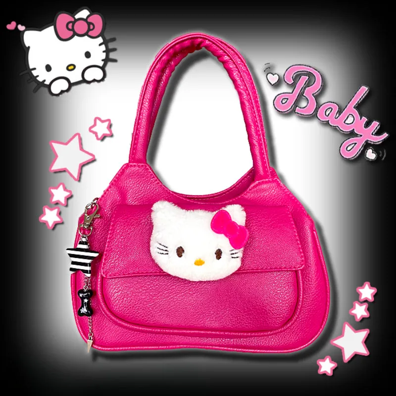 Pink Leather Kitty Handbag KI511