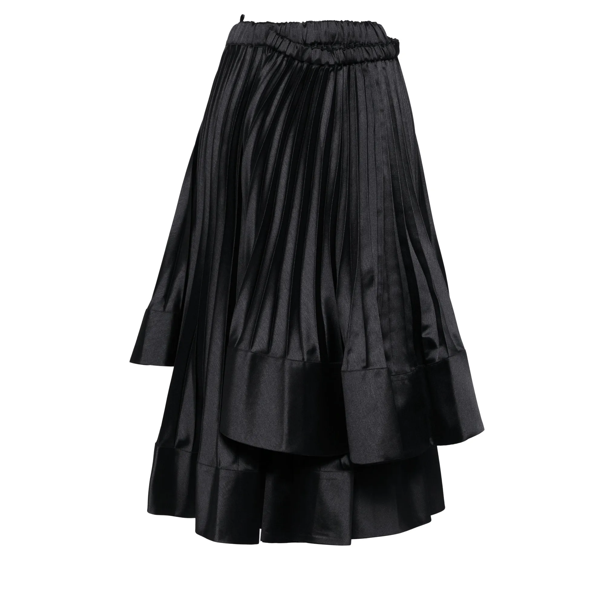 Polyester Back Satin Pleats Skirt