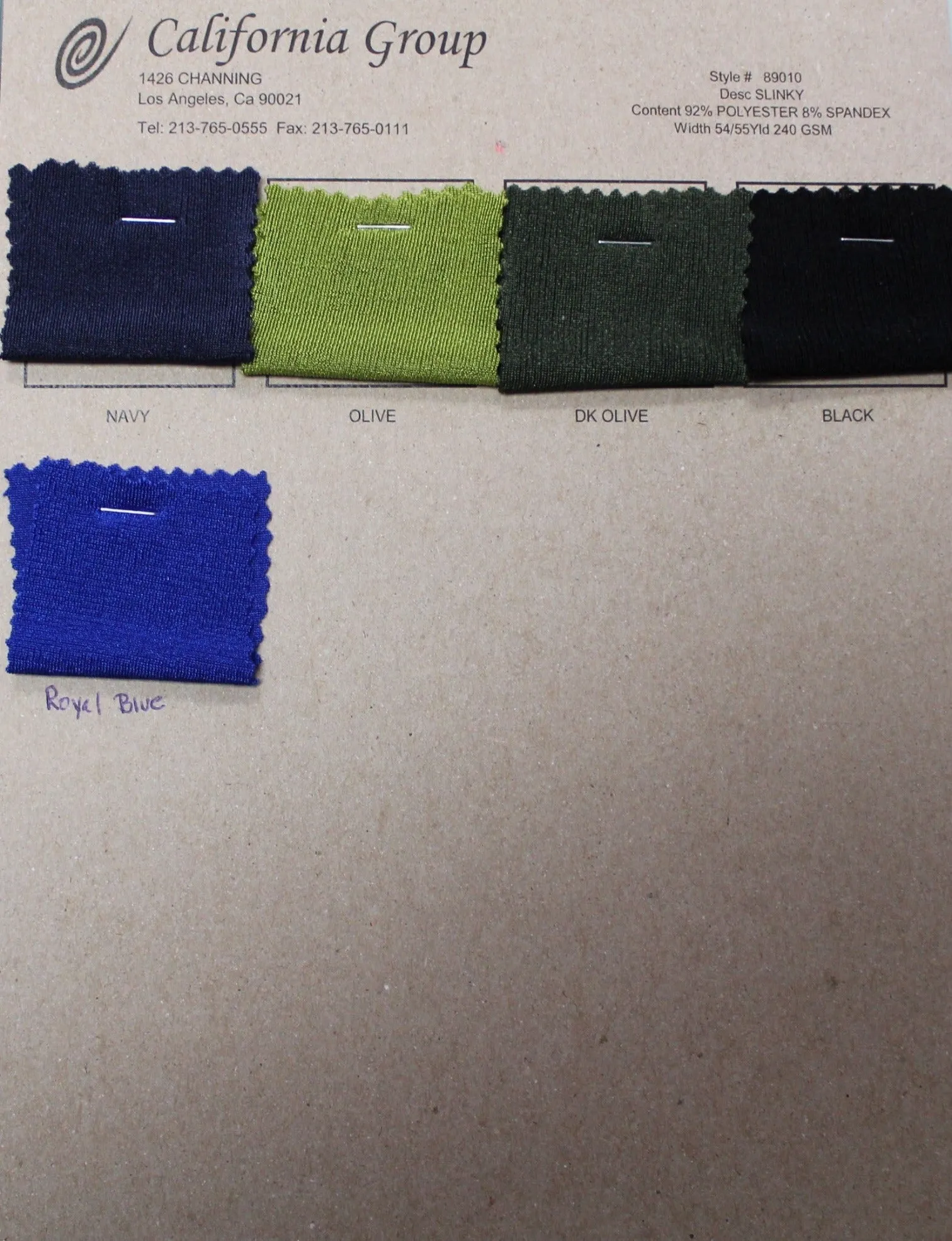 POLYESTER SPANDEX SLINKY 240 GSM