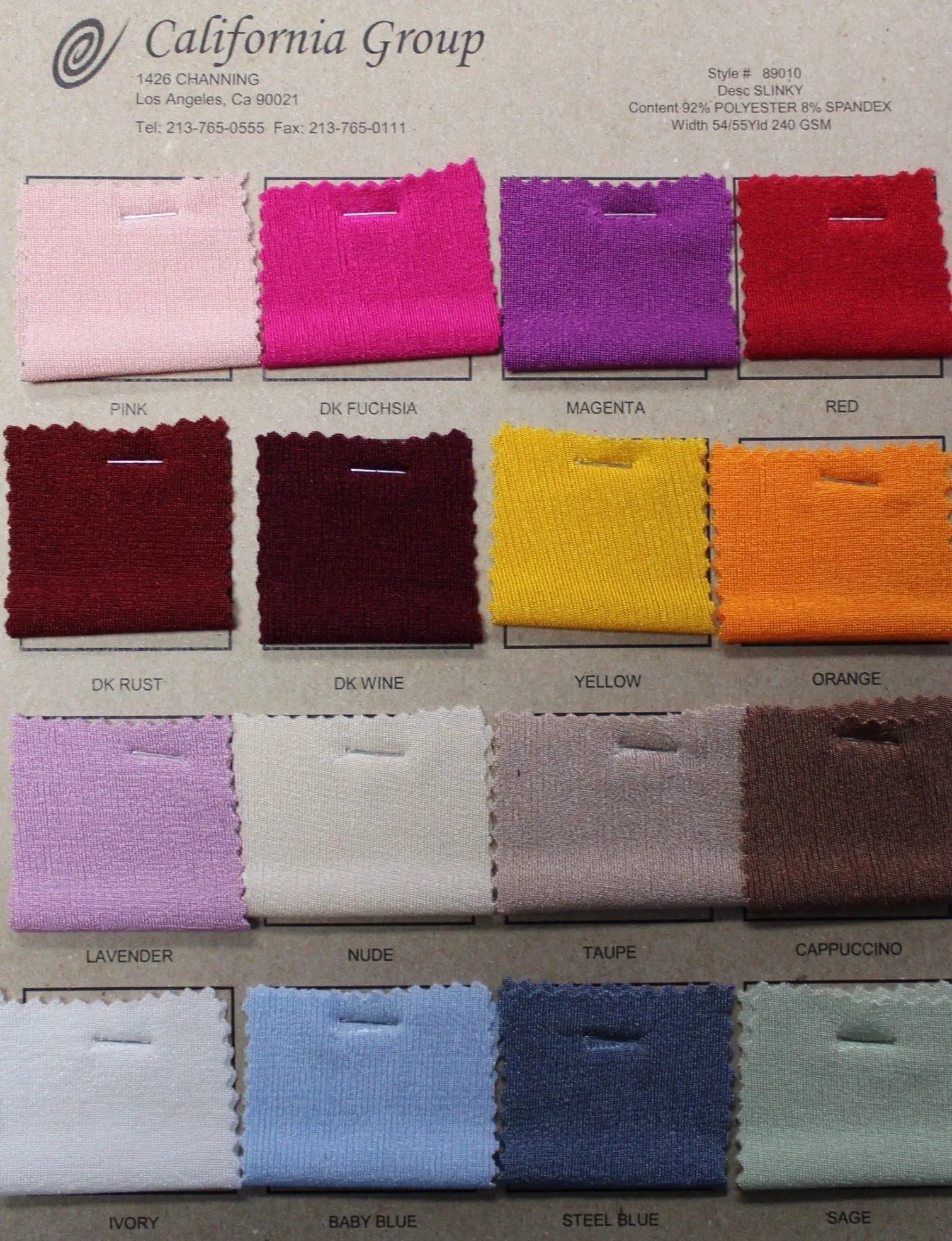 POLYESTER SPANDEX SLINKY 240 GSM