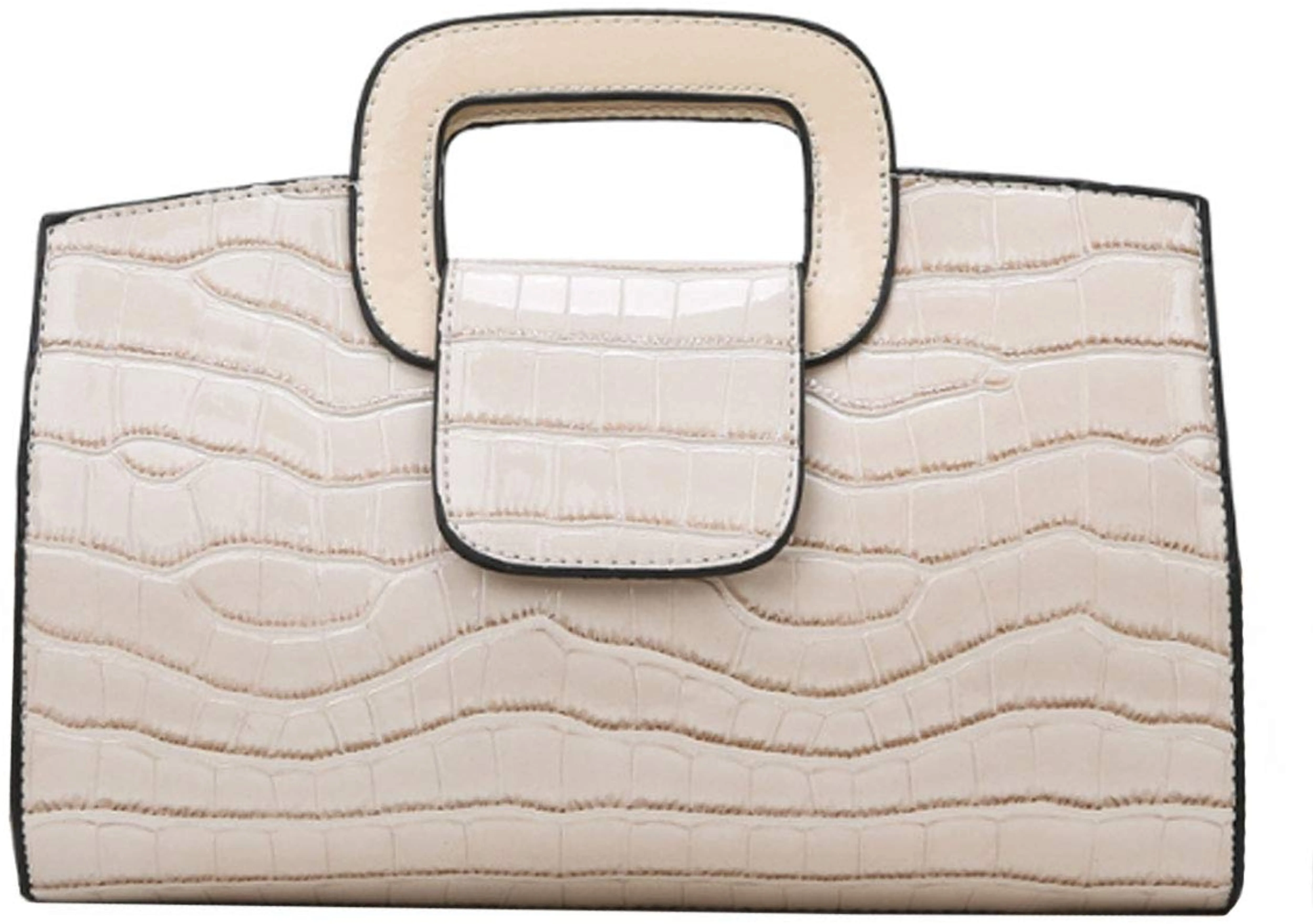 PU Leather White Vintage Flap Tote Top Handbags