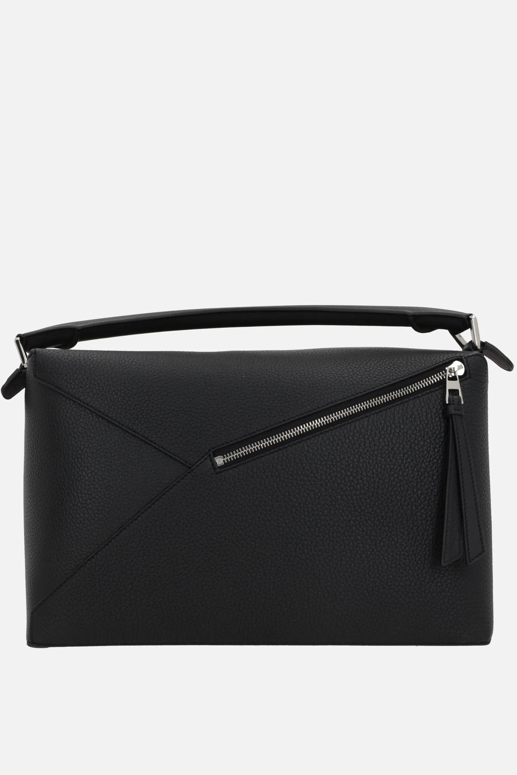 Puzzle Edge Large Grainy Leather Handbag