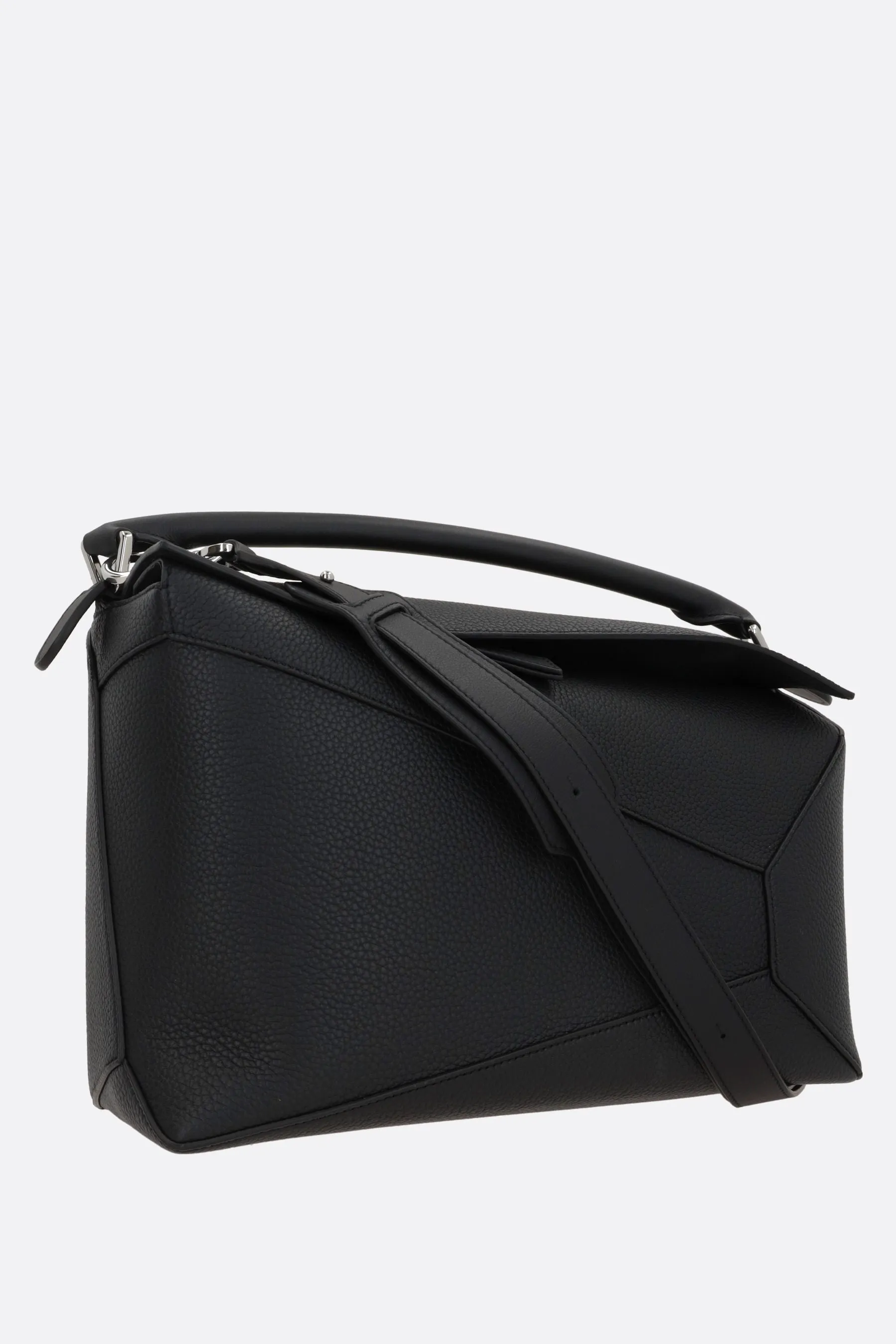 Puzzle Edge Large Grainy Leather Handbag