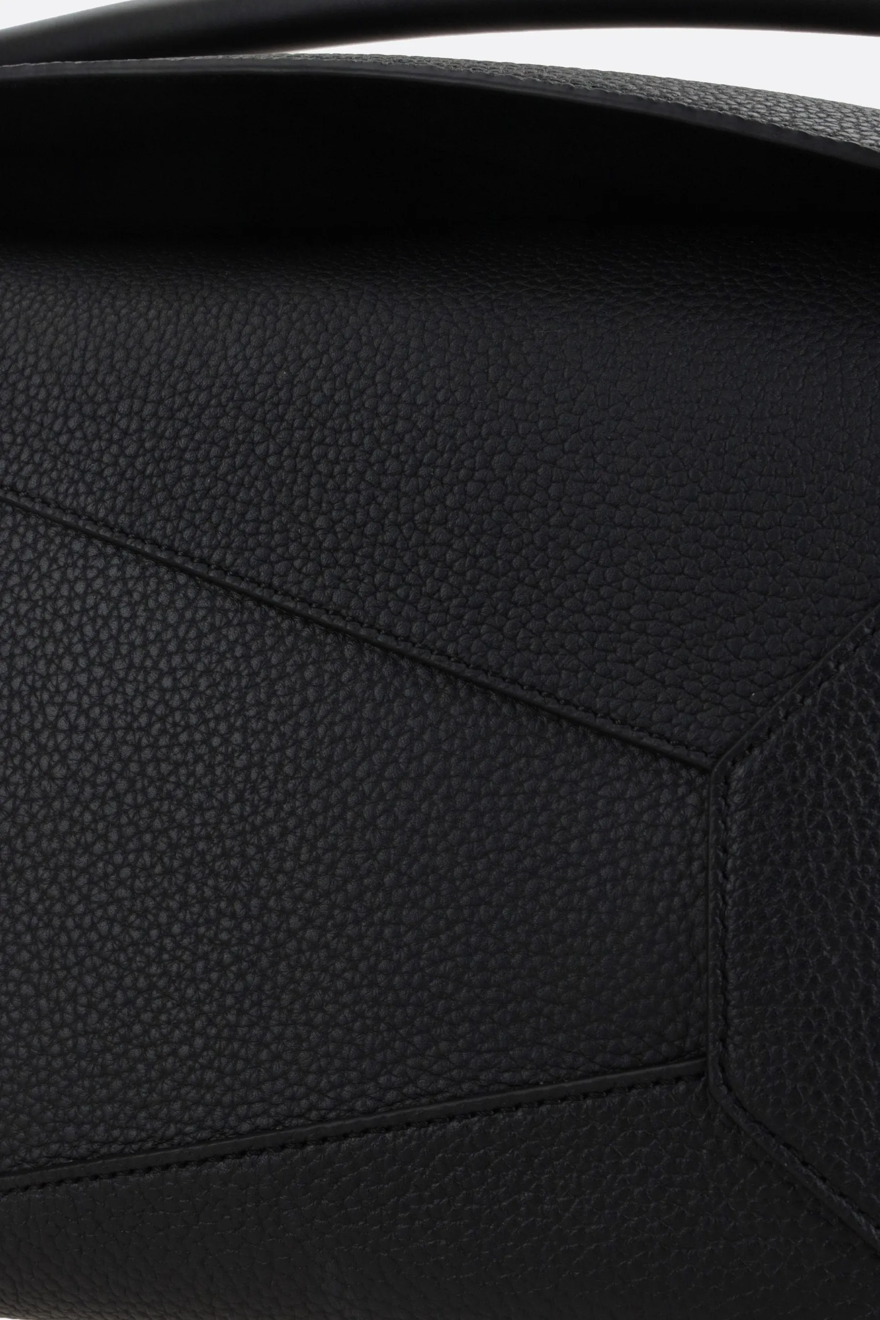 Puzzle Edge Large Grainy Leather Handbag