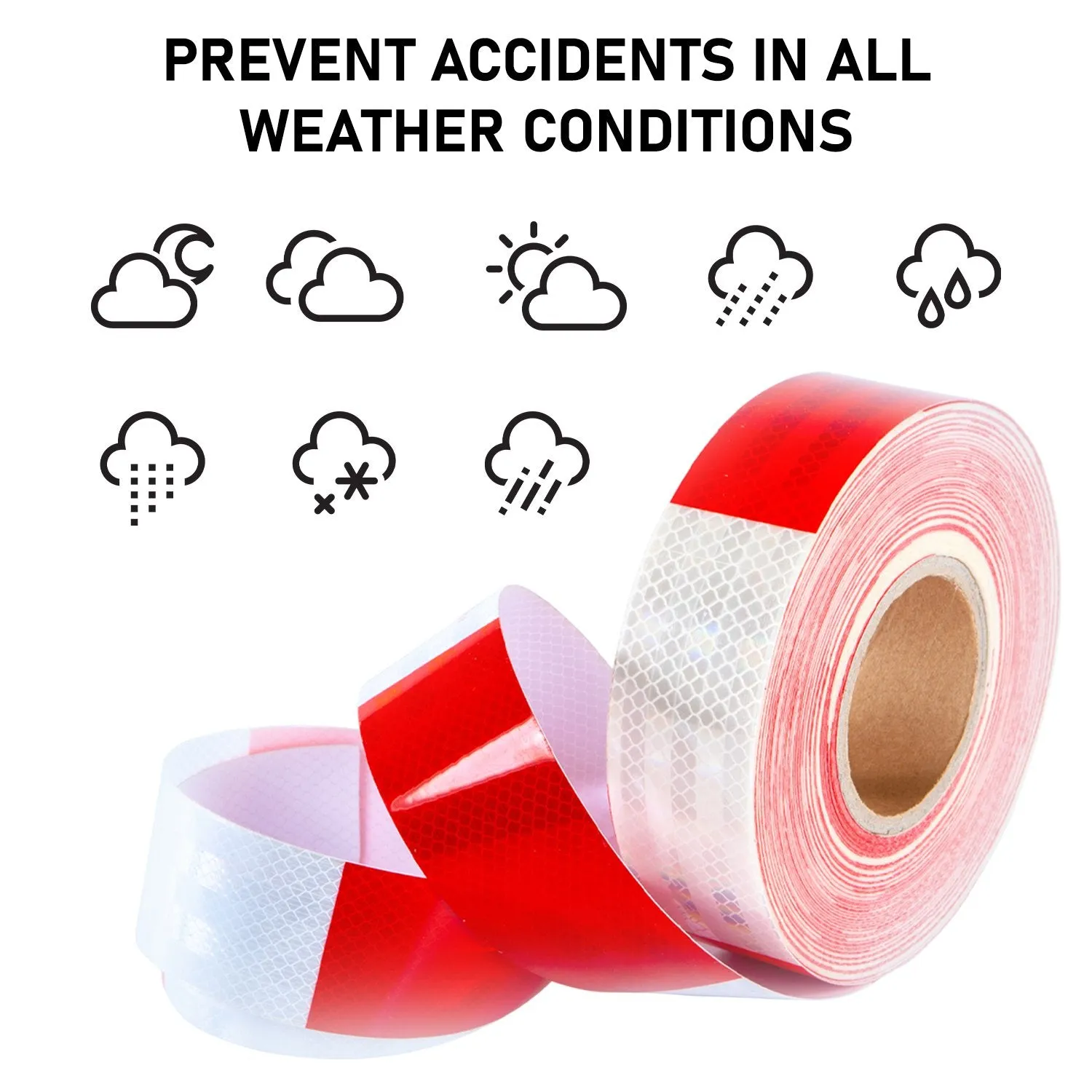 Reflective Tape, DOT-C2 Waterproof Red-White Adhesive