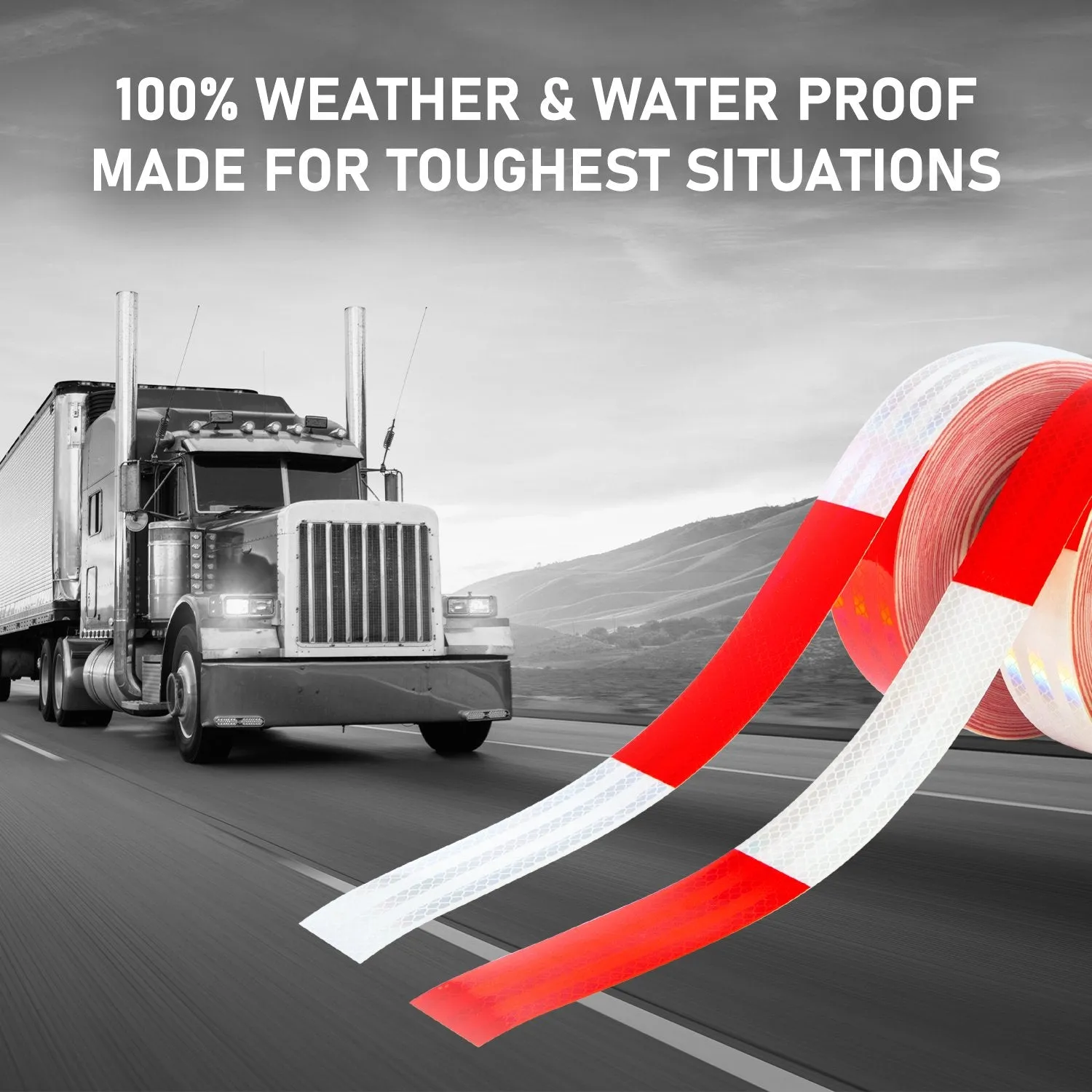 Reflective Tape, DOT-C2 Waterproof Red-White Adhesive