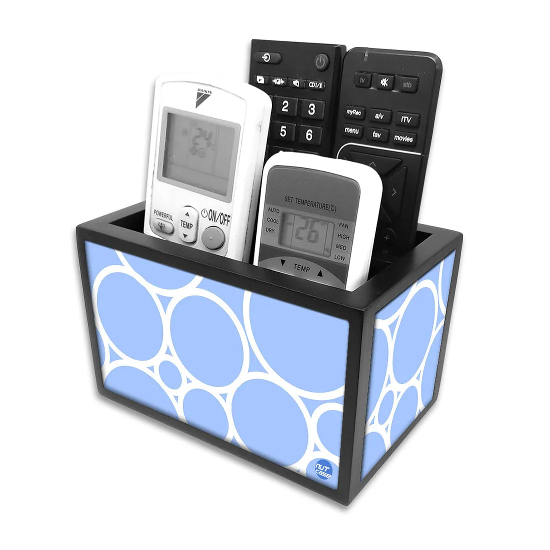 Remote Control Stand Holder Organizer For TV / AC Remotes -  Circle Blue