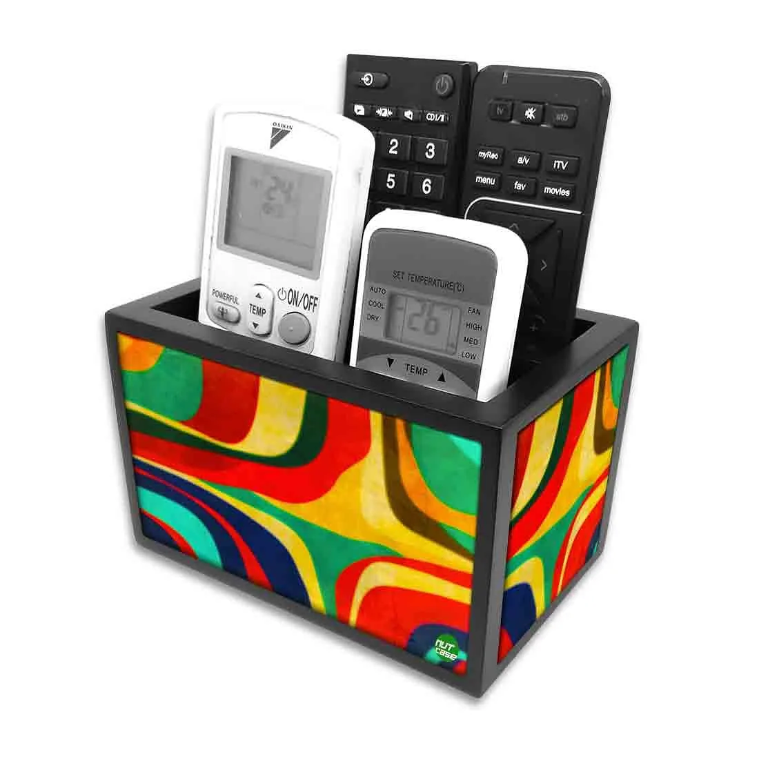 Remote Control Stand Holder Organizer For TV / AC Remotes -  Retro Art Deco