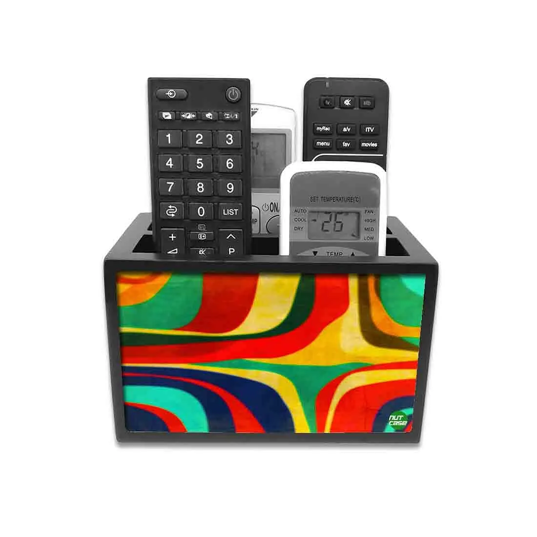 Remote Control Stand Holder Organizer For TV / AC Remotes -  Retro Art Deco