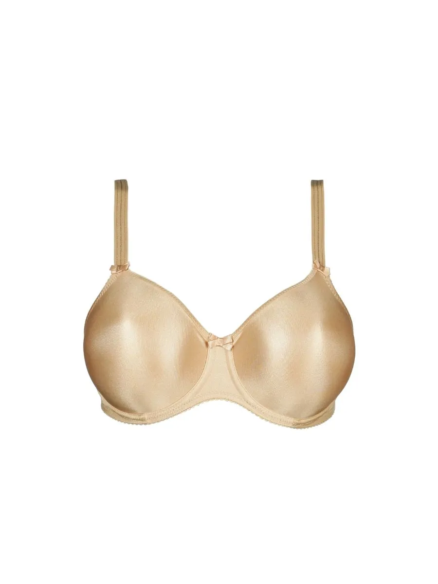 Satin Full Cup Bra - Cognac