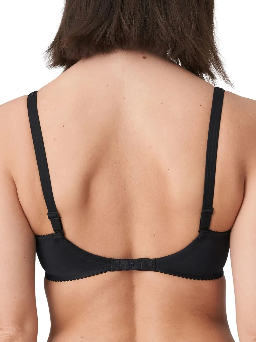 Satin Non Padded Full Cup Bra - Black