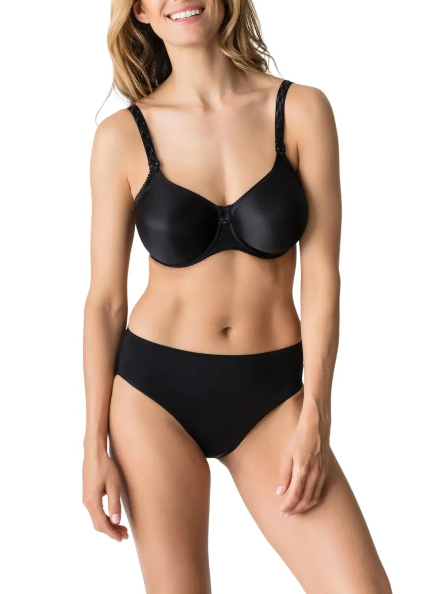 Satin Non Padded Full Cup Bra - Black