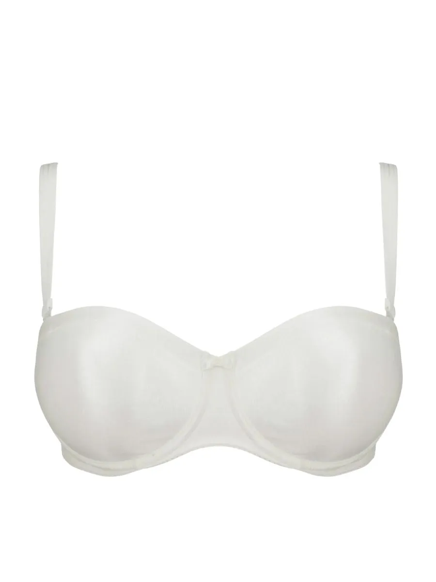 Satin Non Padded Strapless Bra - Natural