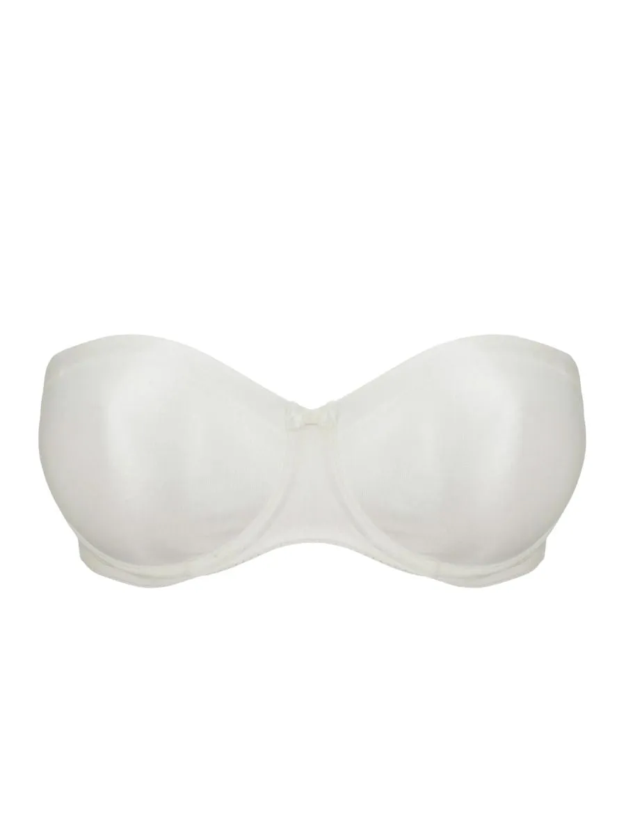 Satin Non Padded Strapless Bra - Natural