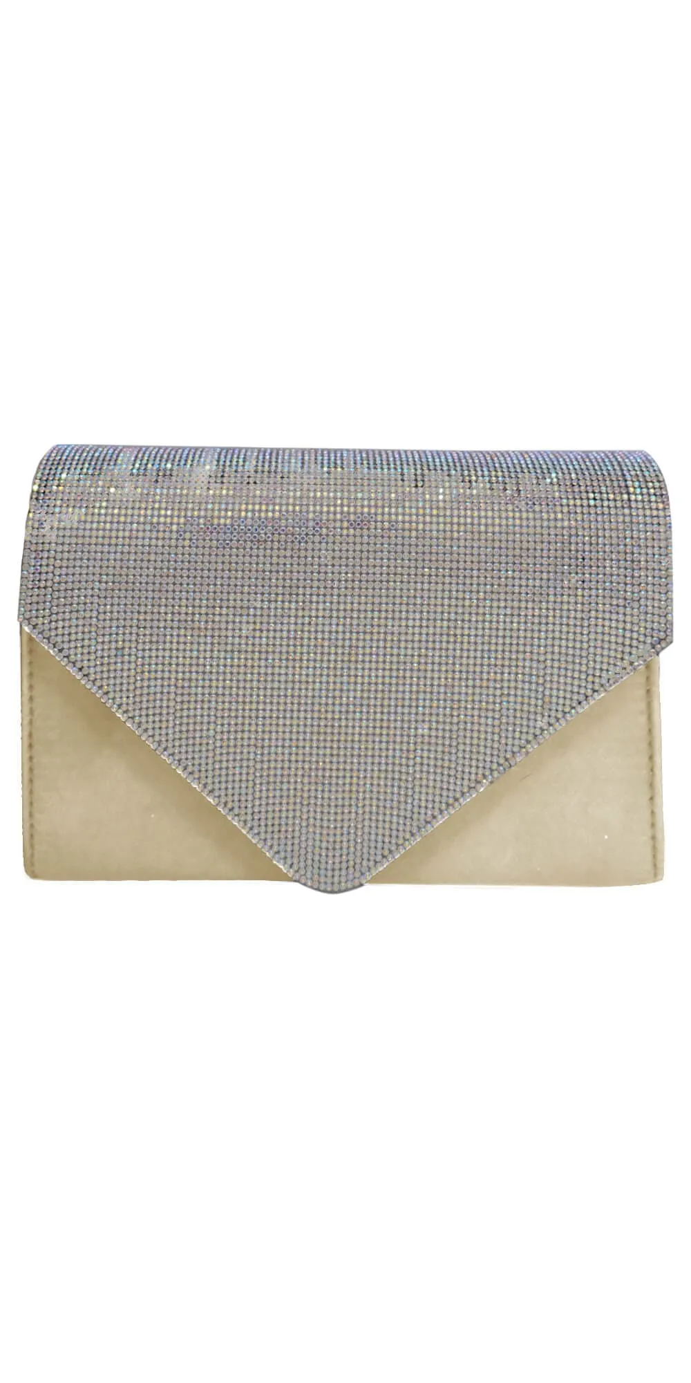 Satin Rhinestone Envelope Handbag