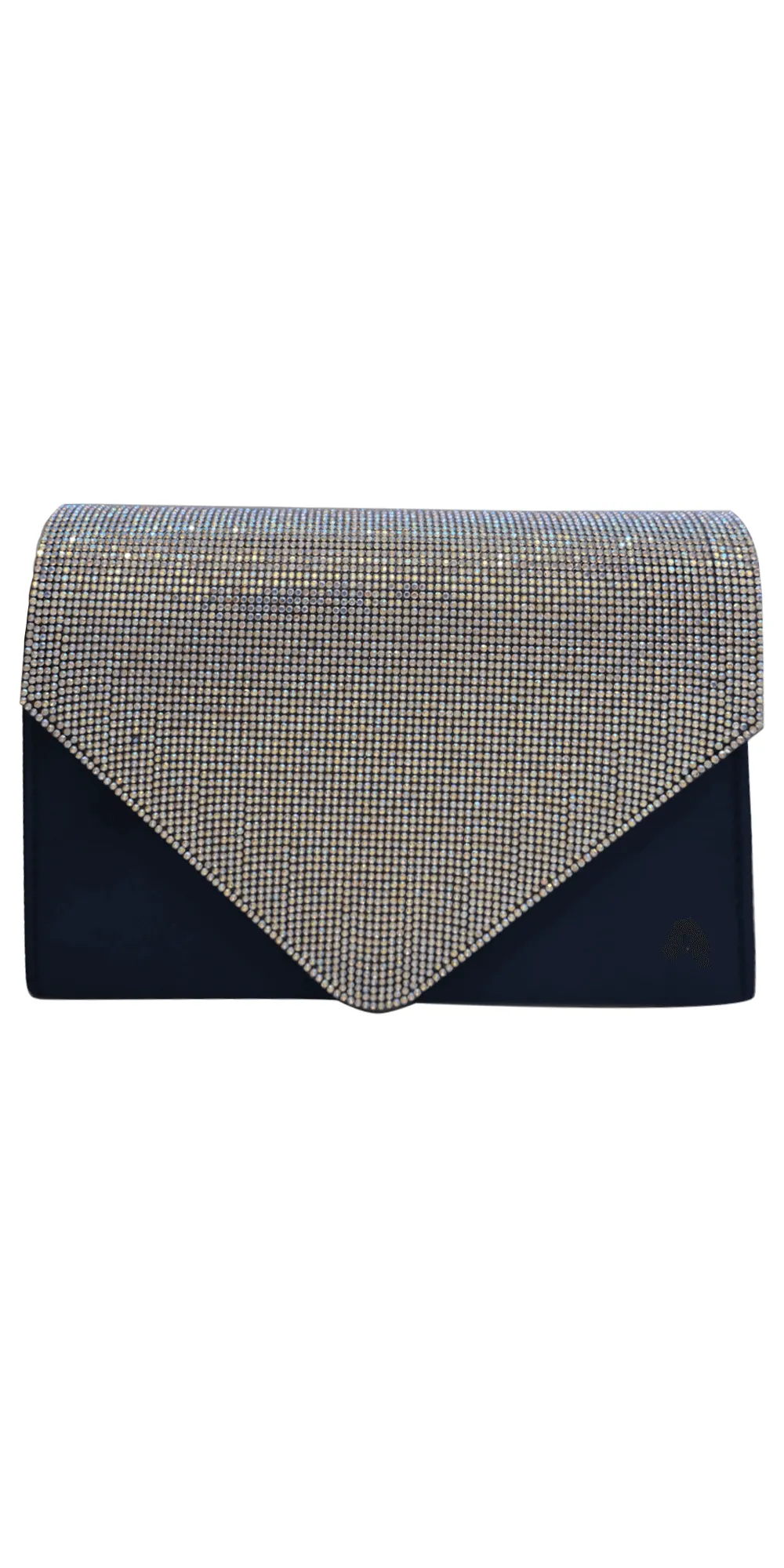 Satin Rhinestone Envelope Handbag