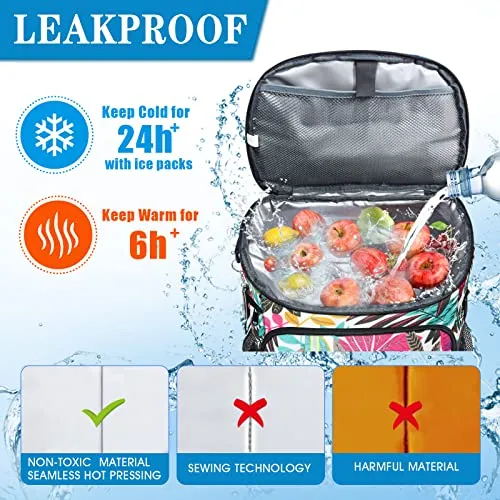 Scothen Backpack Cooler with 12 Ice Packs-Keeps 54 Cans Cold for Up to 24 Hours-Waterproof & Leak Proof Cooler Bookbag-Insulated Ice Chest Backpack Small Cooler Backpack for Women Beach Hiking