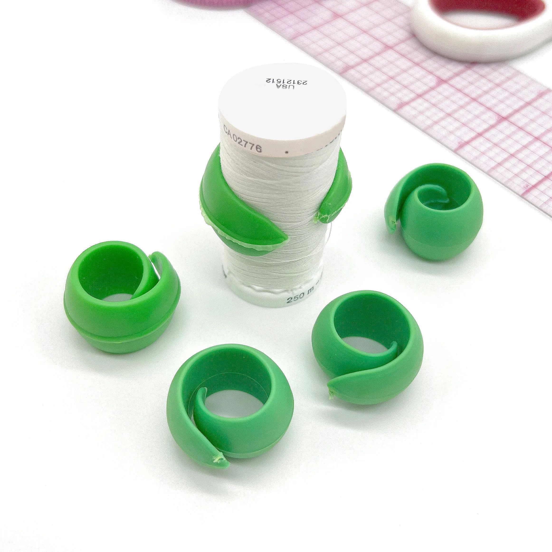 Set of 5 Silicone Spool Holder Bobbin Clamps in 3 colors