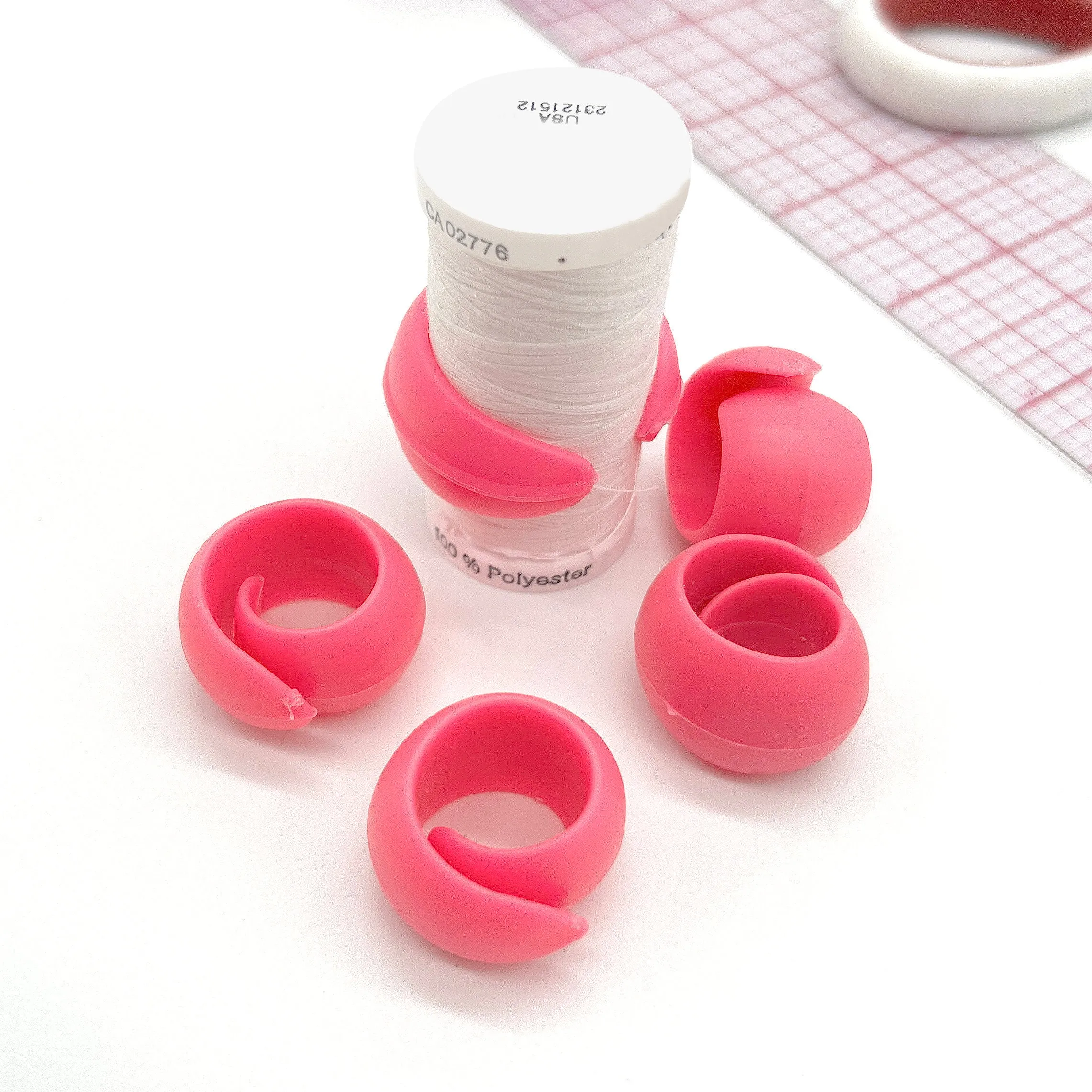 Set of 5 Silicone Spool Holder Bobbin Clamps in 3 colors