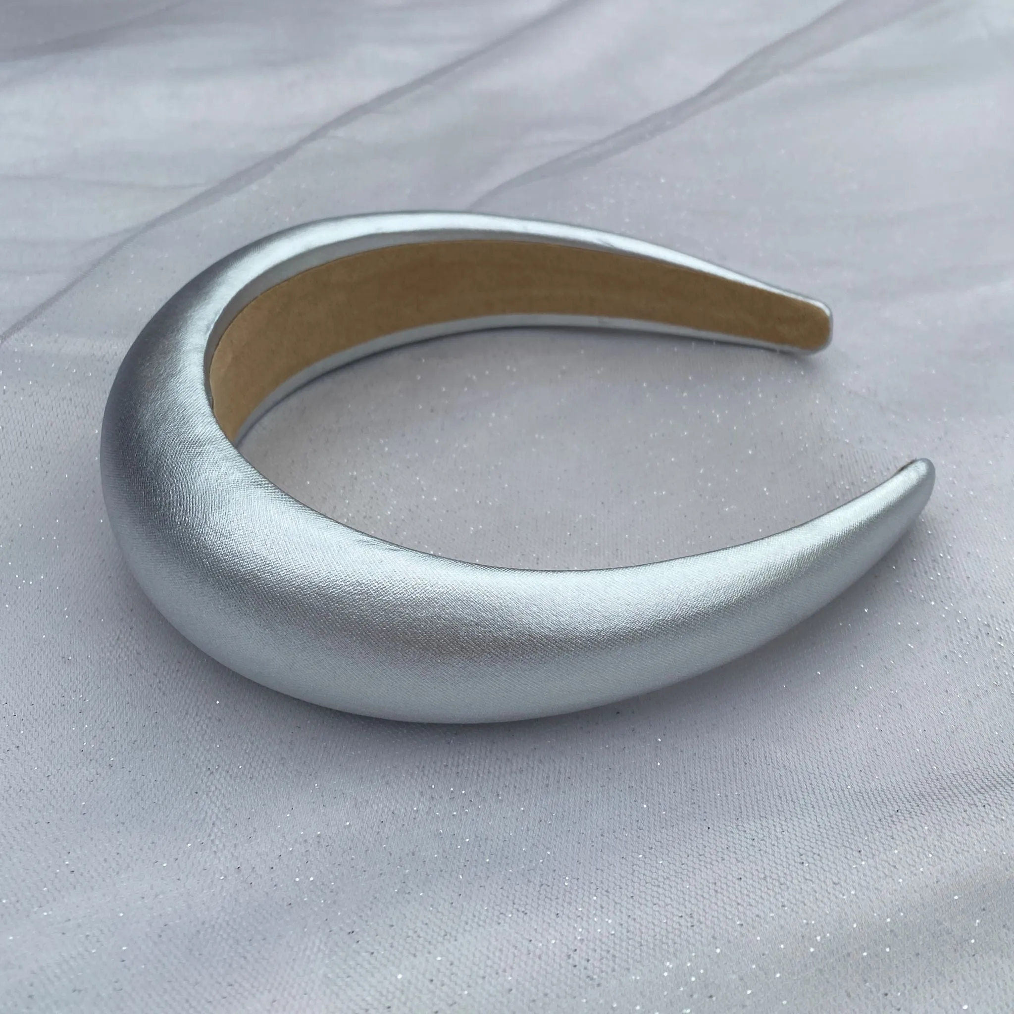 Silver Headband Silver Hair Band Padded Alice Band