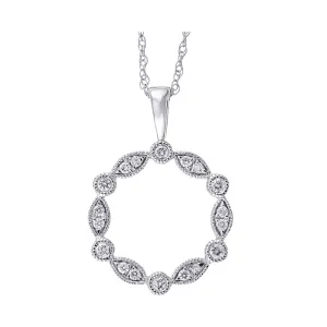 Silver (SLV 995) Cubic Zirconia Pendant -  1/8 ctw