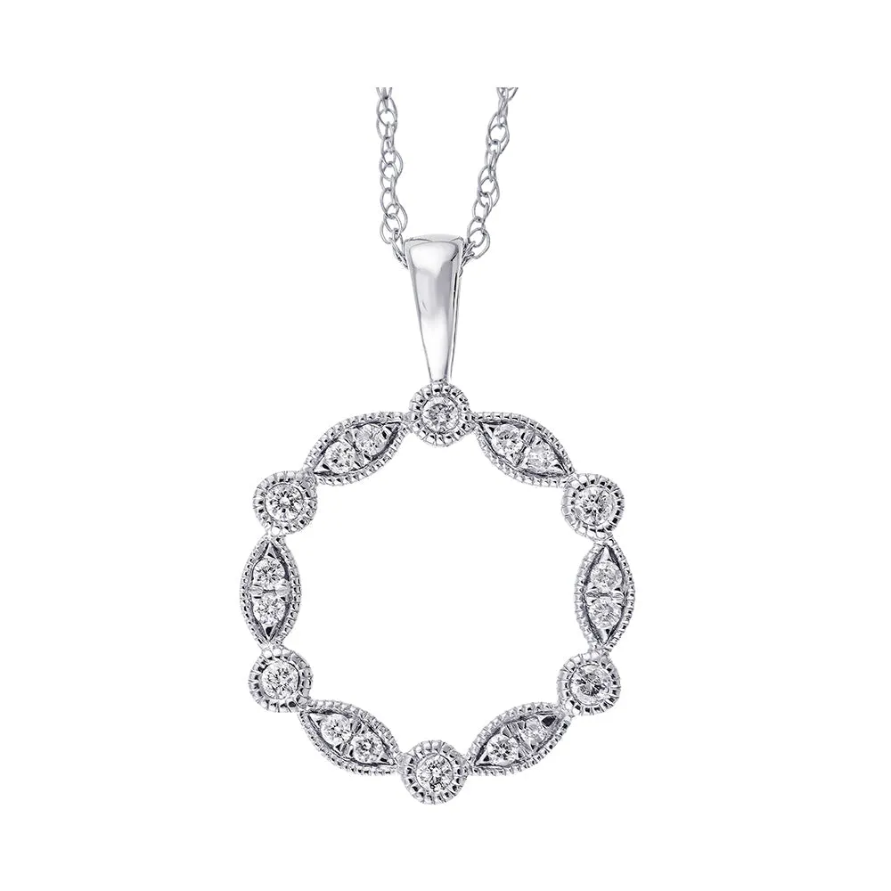 Silver (SLV 995) Cubic Zirconia Pendant -  1/8 ctw