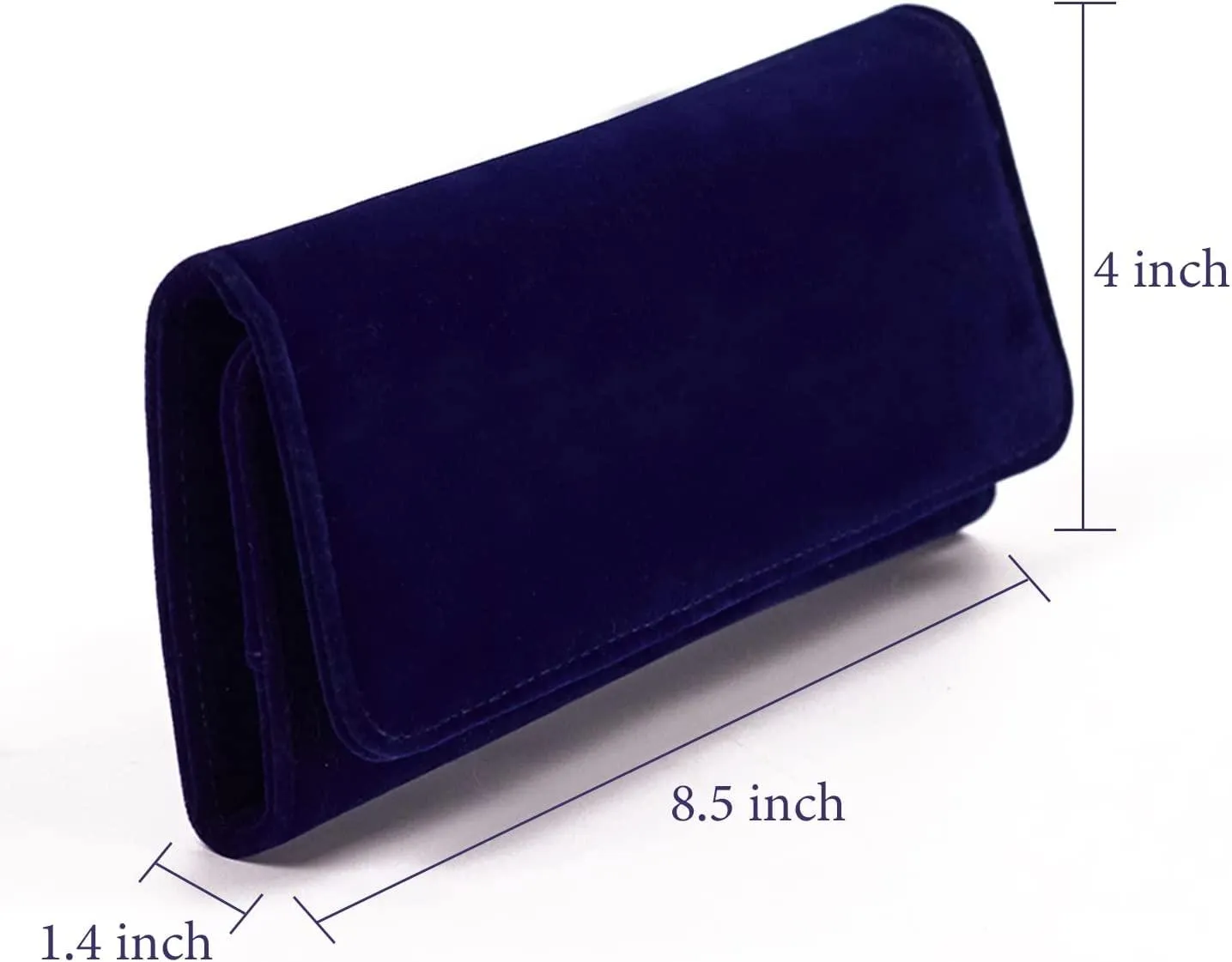 Small Travel Jewelry Organizer, Jewelry Roll, Light Weight Jewelry Organizer Clutch Bag for Daily Jewelries Necklaces Earrings Rings Carrying, Blue