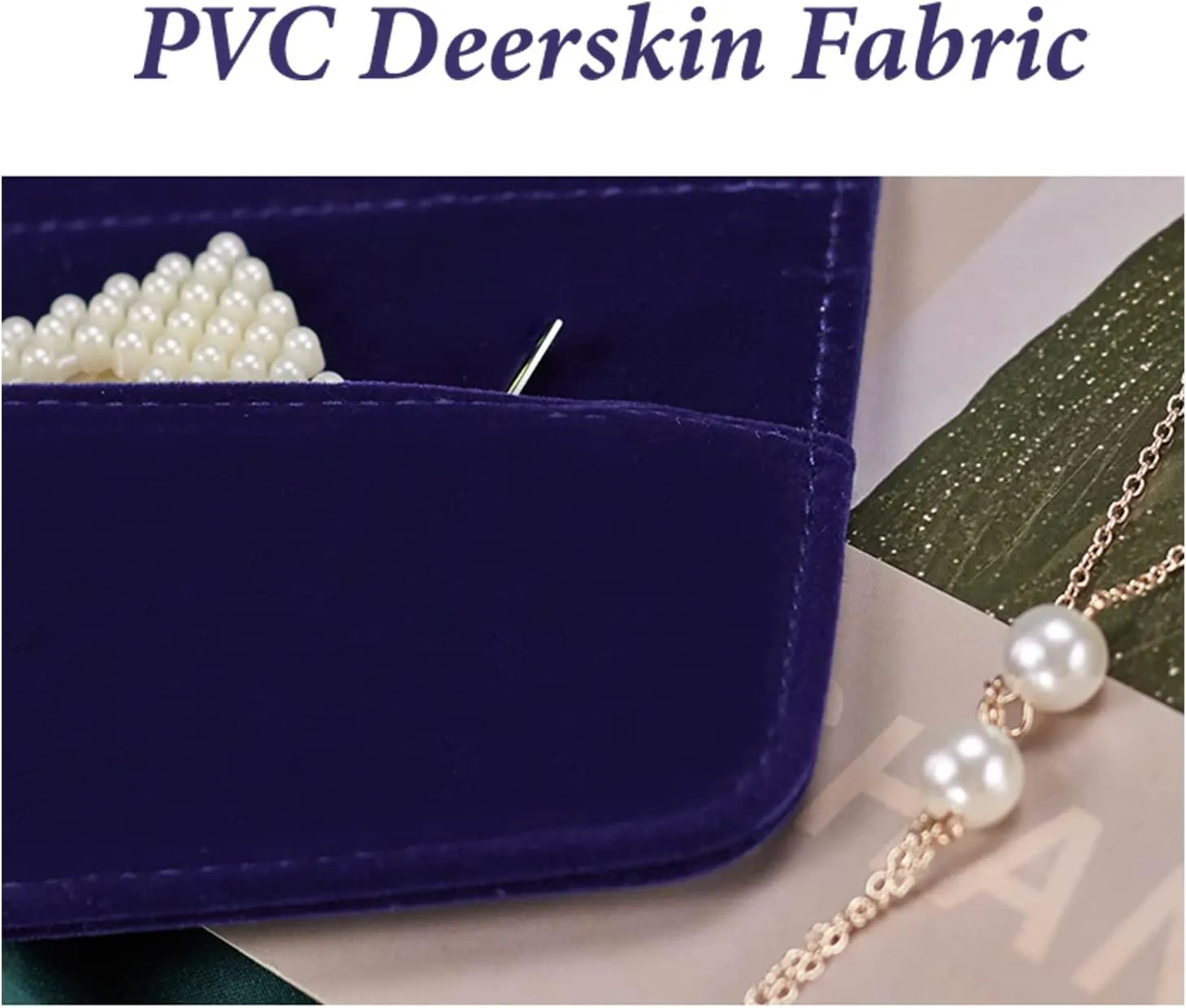 Small Travel Jewelry Organizer, Jewelry Roll, Light Weight Jewelry Organizer Clutch Bag for Daily Jewelries Necklaces Earrings Rings Carrying, Blue