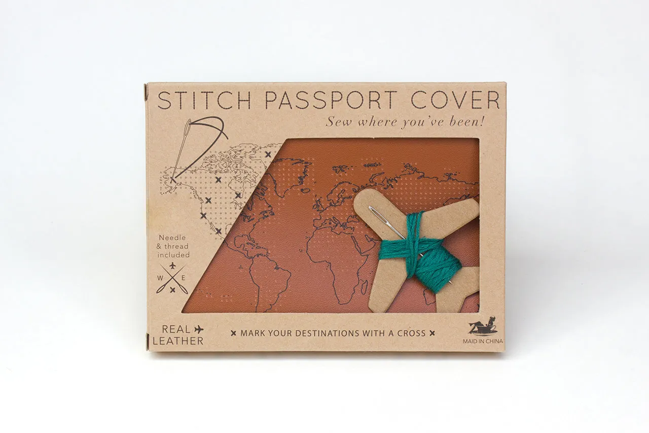 Stitch Passport & Luggage Tag Set - Brown