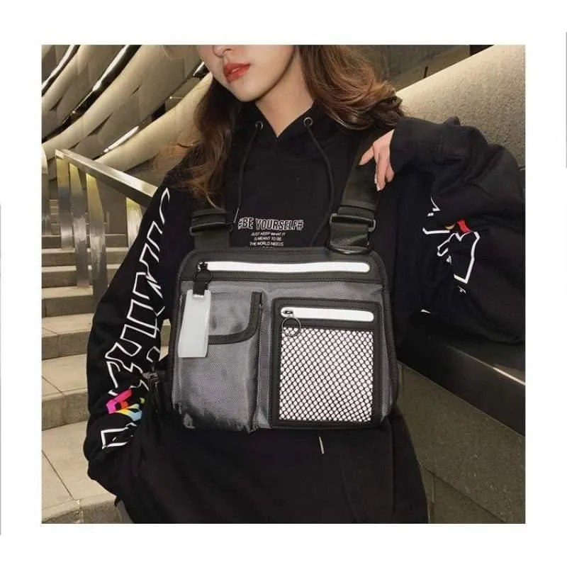Streetwear Reflective Sports Chest Bag