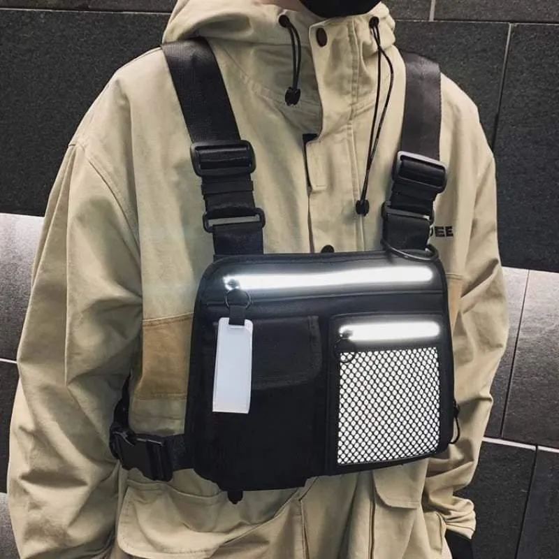 Streetwear Reflective Sports Chest Bag