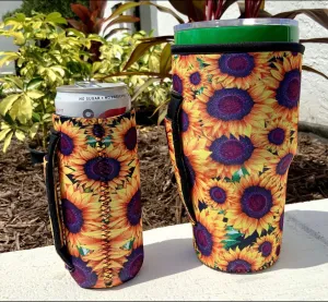 Sunflower Koozies with Handles and Pockets by LIT Handlers