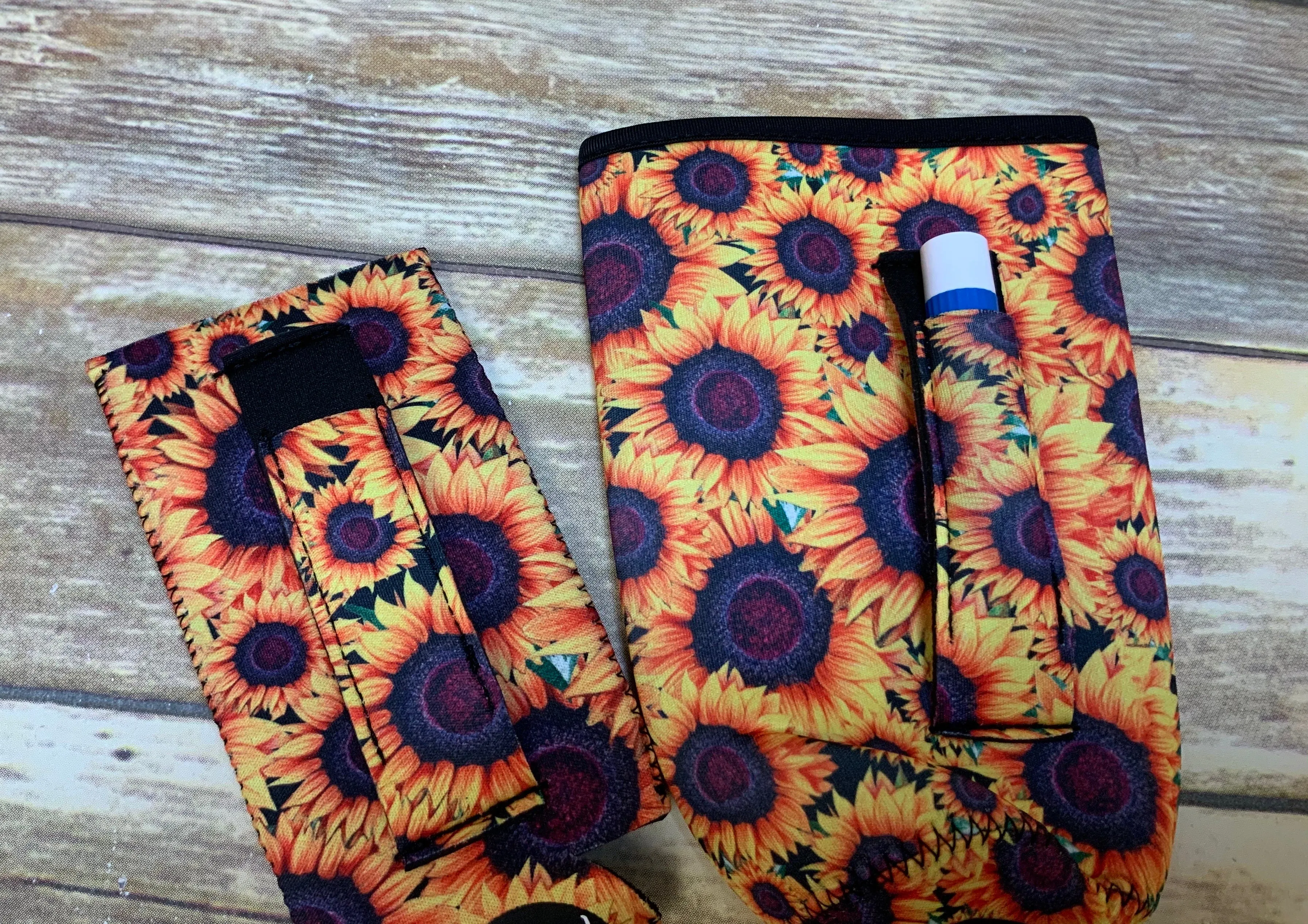 Sunflower Koozies with Handles and Pockets by LIT Handlers