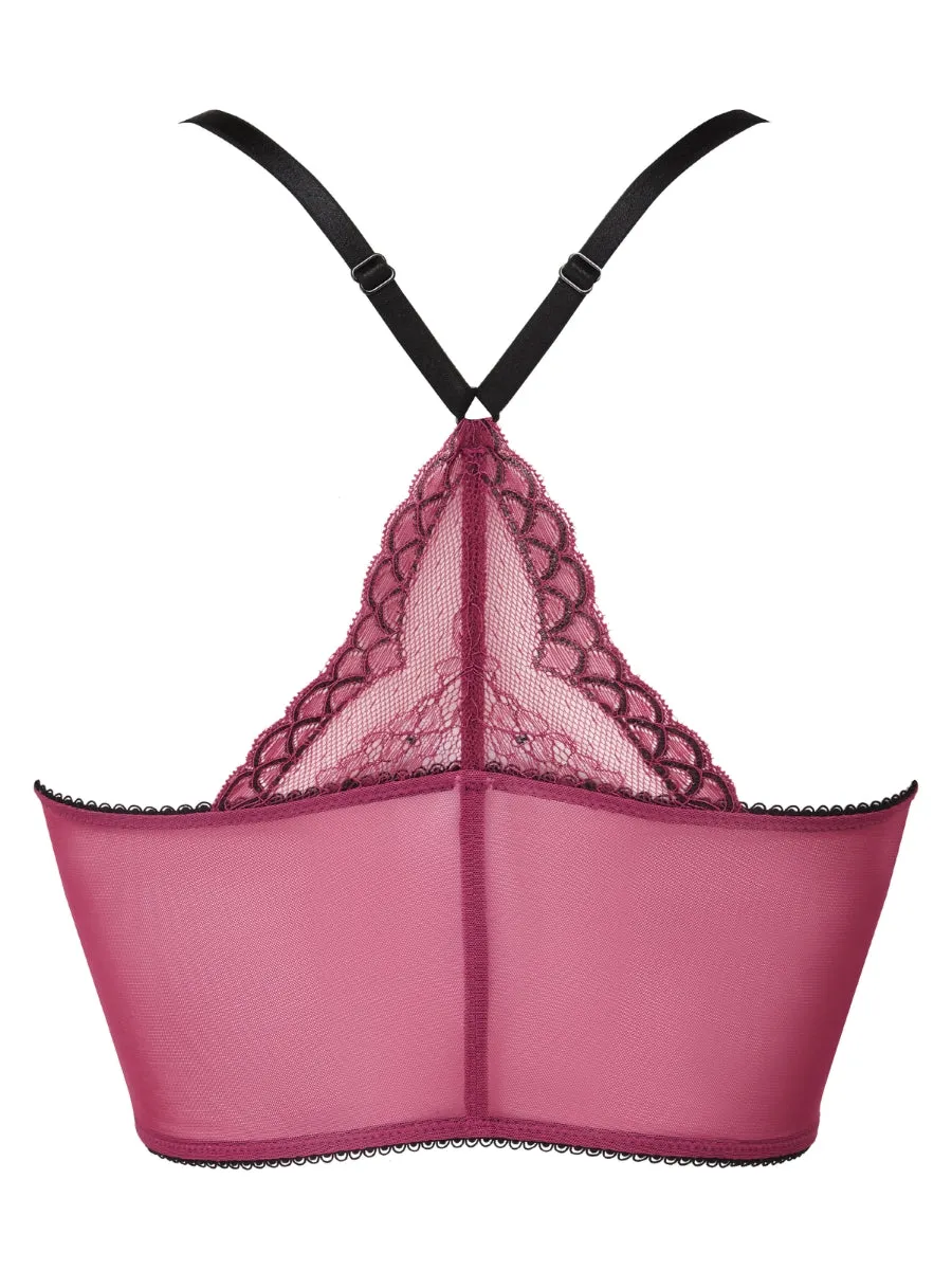 Superboost Lace Deep V Bralette - Purple Potion