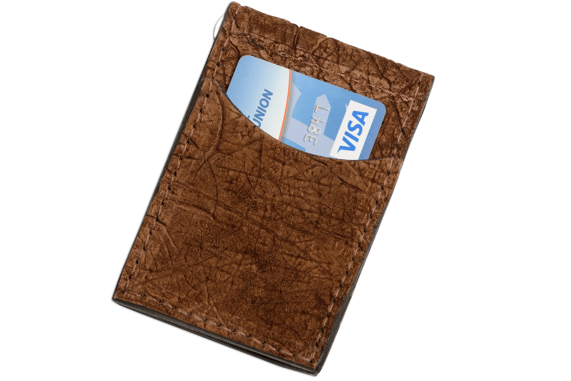 Tan Hippopotamus Bifold Slim Profile Wallet With Money Clip