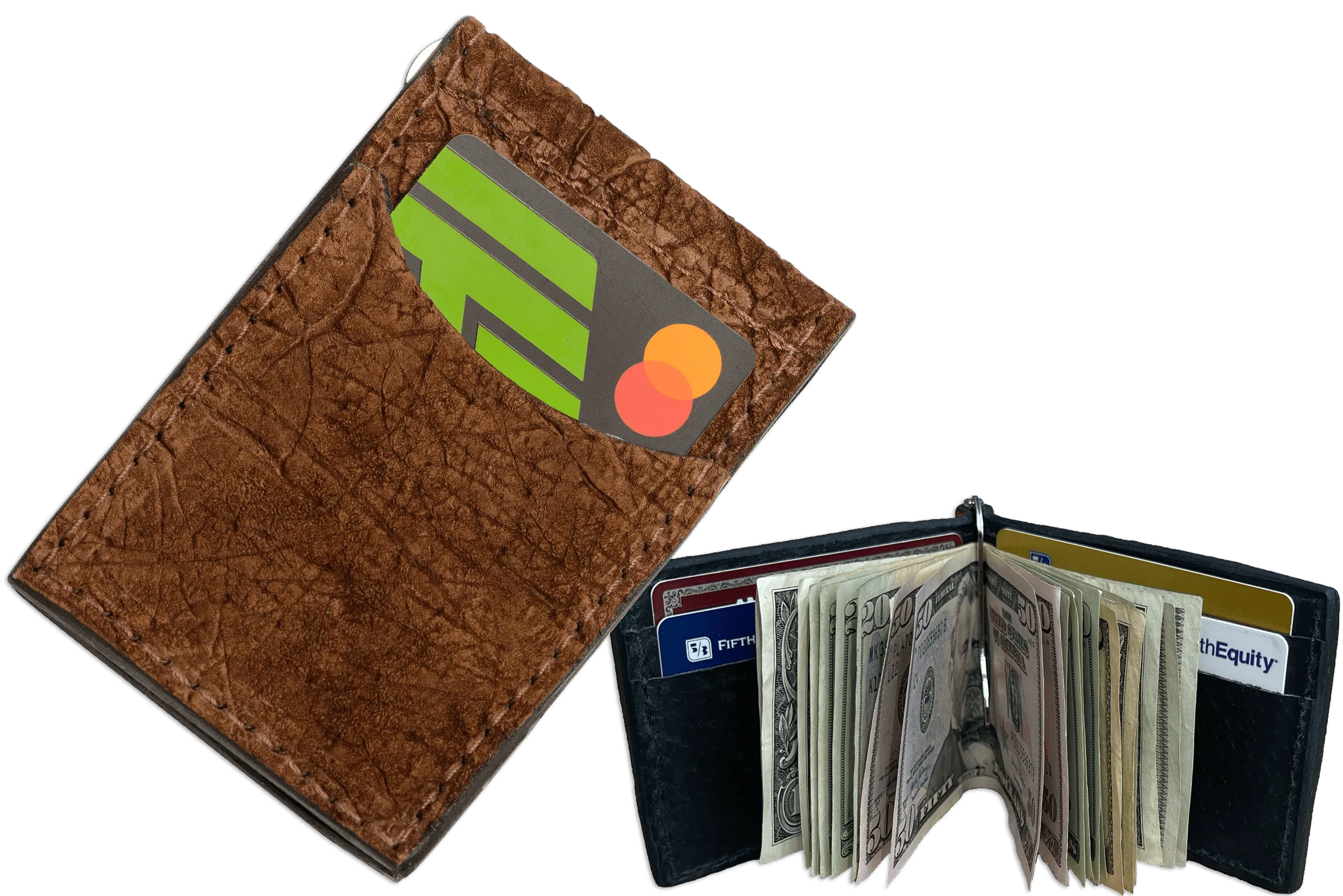 Tan Hippopotamus Bifold Slim Profile Wallet With Money Clip
