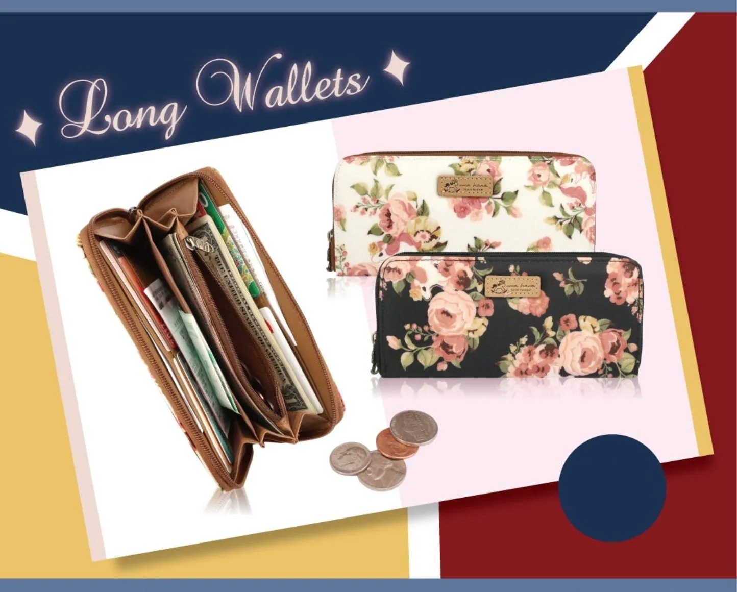 Teal Corgi Puppy Long Wallet
