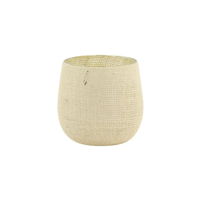 TEALIGHT Ø10X10 CM SISCO JUTE WHITE