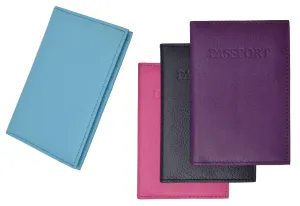 Travel Genuine Leather Passport Card Holder Case Protector Cover Organizer Wallet 151 CF BLIND (C)